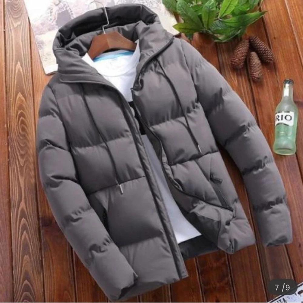 Men Casual Fashion Solid Color Hooded
Slim Padded Jacket - Picture 3 of 4